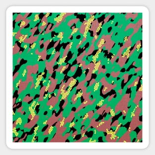 Camouflage - Green and Dark Salmon Sticker